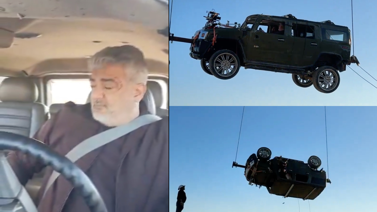 Ajith’s car rotates 360 degrees in the air as he performs stunt for Vidaamuyarchi in Azerbaijan. Watch – The Indian Express