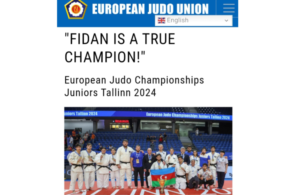 European Judo Union publishes article on Azerbaijani national junior judo team`s triumph at European Championships – AZERTAC News